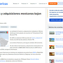 Fusiones y adquisiciones mexicanas bajan en 2015